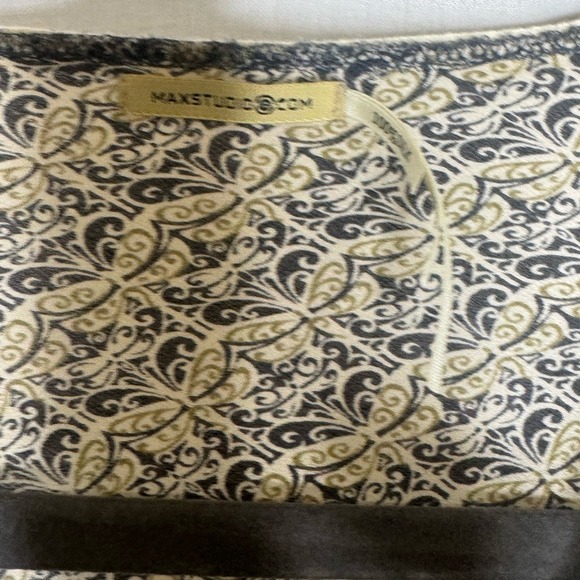 Max Studio Womens Y2K Silk Flare Sleeve V Neck Top S Forest Fairy Whimsical Boho - Picture 5 of 10